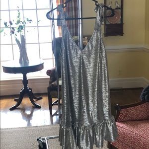 Karlie Metallic Tie Shoulder Dress